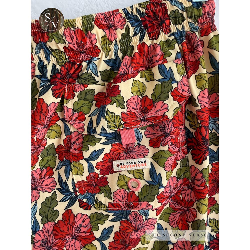 Sunset X Vine Mens Board Short Sleeve Buttondown & Shorts Set Floral Swim Beach - Picture 8 of 15